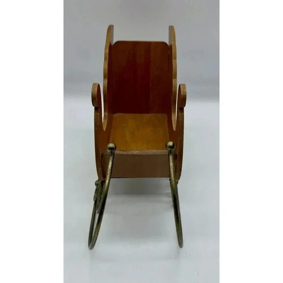 Wood Sleigh Holly Leaves Merry Christmas Vintage 1988 Summit Collection See Note - Picture 4 of 9